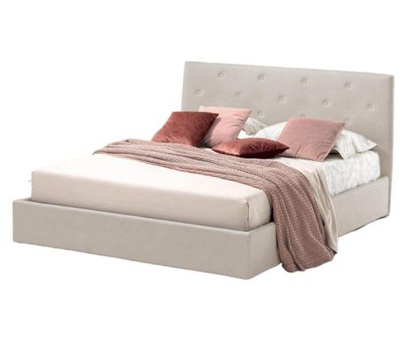 Pat cu lada rabatabila Rombo Promo Dolce Dormire Crem Teflonat Anti-Pete 80x200 cm