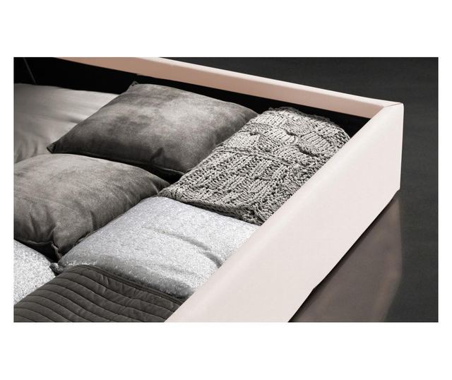 Pat cu lada rabatabila Rombo promo Dolce Dormire Crem Catifea Velluto 120x190 cm