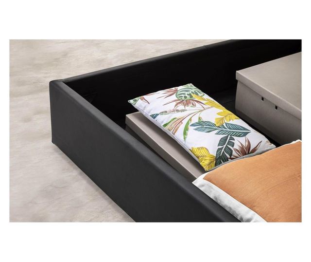 Pat cu lada rabatabila Abra Promo Dolce Dormire Negru 200x200 cm