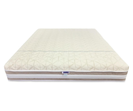 Saltea Premium Bio Cotton,memory 10 cm, 15+10, Bio Bumbac, 200x200, Inaltime 25 cm, Banda 3D, Dolce Dormire Cu Husa Detasabila