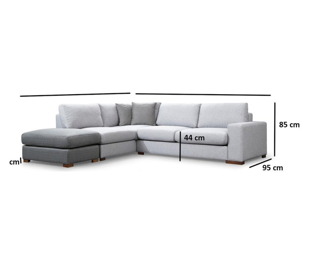 Комплект ляв ъглов диван и табуретка