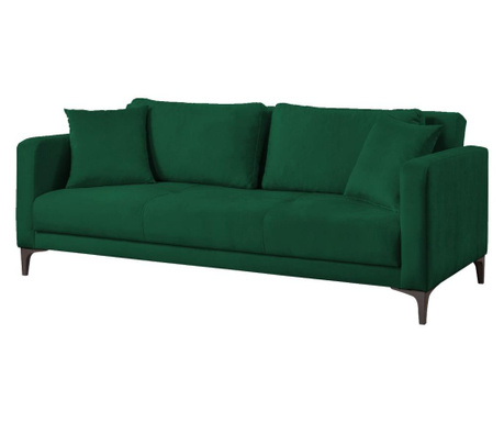 Canapea extensibila 3 locuri Gauge Concept, Velvet Dark Green, verde inchis, 80x205x95 cm