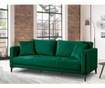 Velvet Dark Green Kihúzható háromszemélyes kanapé