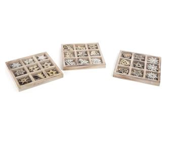 Set 108 Figurine Decorative Pentru Bradul De Craciun Legler Gmbh, lemn, 18x18x2 cm, lemn natur