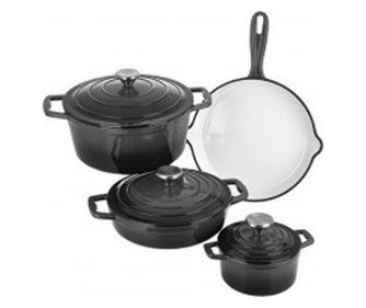 Комплект масивни емайлирани тенджери Xanten Premium Gray, 4 части