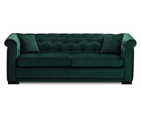 Canapea extensibila 3 locuri Chesterfield Berna Green