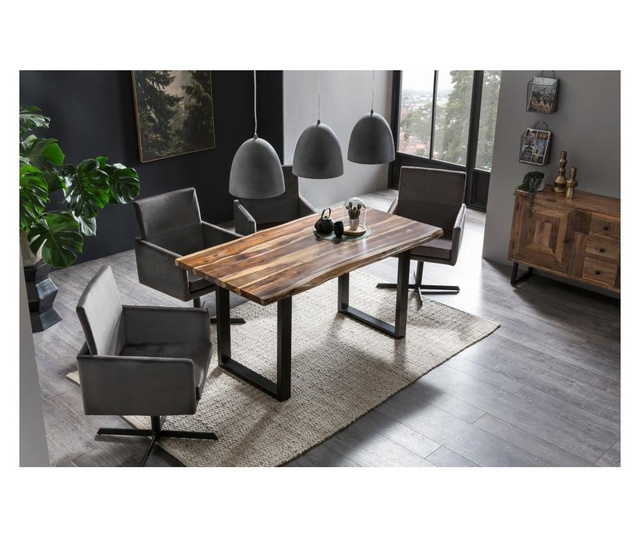Set 2 scaune Salesfever, gri antracit, 55x55x87 cm