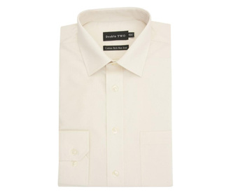 Мъжка риза Quasar & Co., дълъг ръкав, крем, 43  43