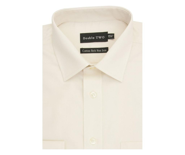 Мъжка риза Quasar & Co., дълъг ръкав, крем, 43  43