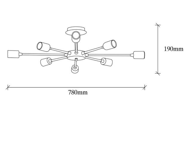 Lustra Tatum, corp din metal, max. 60 W, E27, alb, 78x78x19 cm