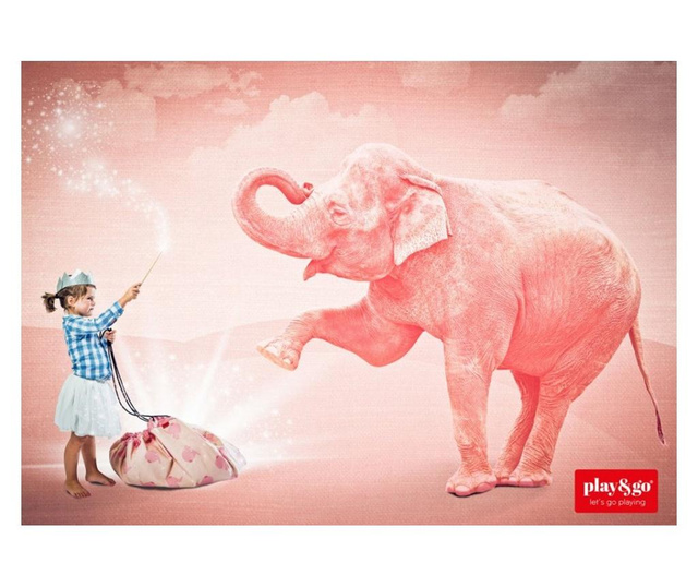 Covor joaca si organizator jucarii Elefant roz Play&Go
