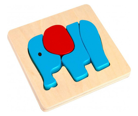 Mini Puzzle lemn elefant Tooky Toy