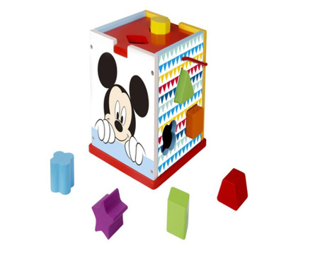 Cub motric de sortat forme din lemn Mickey Disney