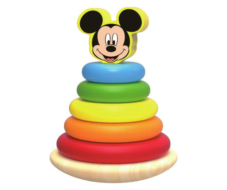 Piramida de stivuit inele colorate din lemn si Mickey,Disney