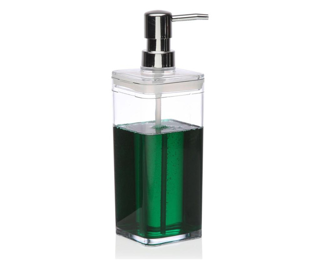 Dispenser sapun lichid Versa, silicon, 7x7x23 cm, transparent