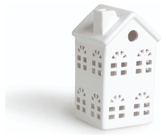 Suport pentru lumanare Excelsa, Little Home, ceramica, 8x8x15 cm, alb