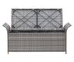 Poly Rattan klupa za pohranu s jastukom, siva, 138 cm thumbnail 4