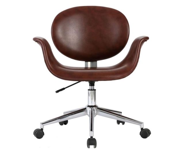 Okretna kuhinjska stolica, 4 kom., smeđa, ekološka koža