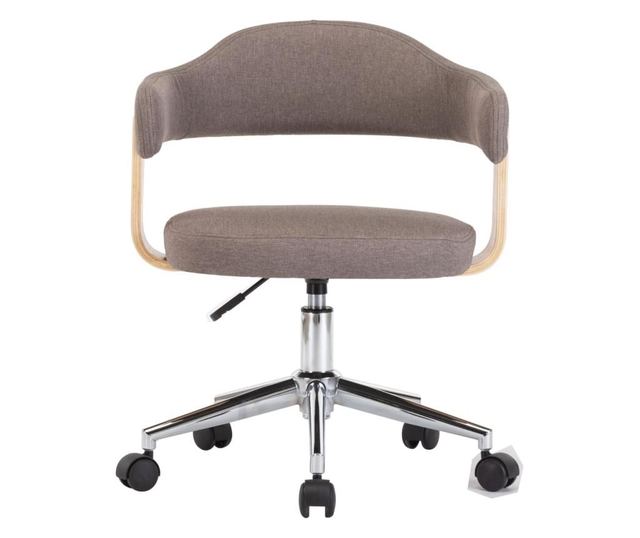 Vrteči jedilni stoli, 2 kosi, sivo taupe, ukrivljen les in tekstil