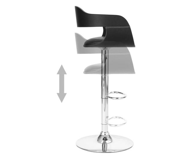 Barski stol, črn, umetno usnje