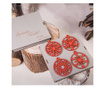 Decoratiuni de Craciun, din lemn rosu, set 8 bucati + cutie cadou