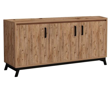 Bufet inferior Violet, PAL melaminat, 140x40x72 cm, maro/negru