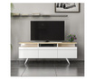 Comoda TV Inarch, PAL melaminat, 150x35x52 cm, alb/natural