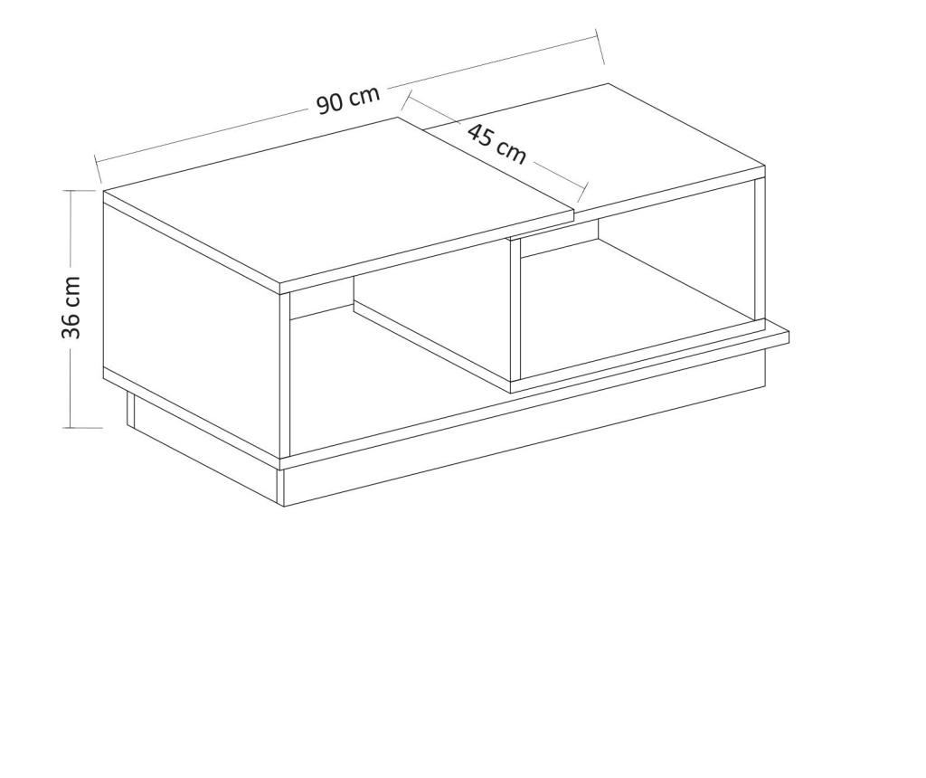 Masuta de cafea Inarch, PAL melaminat, 90x45x36 cm, gri antracit