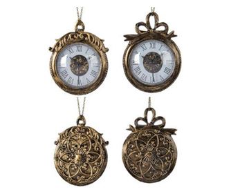 Dísz akasztóval, óra, 13 cm
