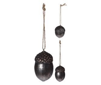 Ornament cu agatatoare, ghinda cupru, 7 cm