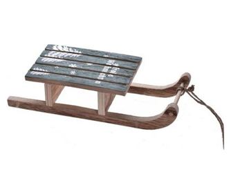 Fa szánkó dísz akasztóval, 23 cm