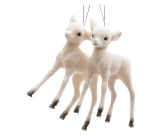 Set 2 figurine caprioare, cu agatatoare, 7.5 cm