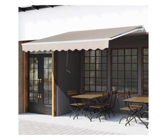 Outsunny Водоустойчив външен ролетен сенник за стена, алуминий, бежов, 3x2.5м