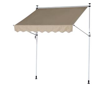 Outsunny Лесно преносима сгъваема тента за слънце бежова 300x150 см