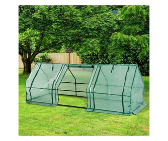Outsunny Sera Pentru Gradina Pentru Plante Cu Prelata Din Pe Cadru Din Otel, 270x90x90cm, Verde