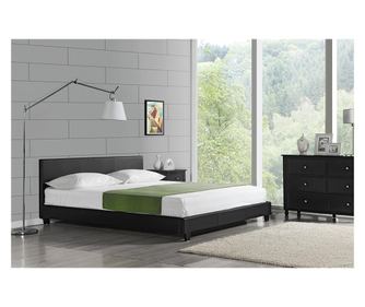 Corium franciágy albacete műbőr ágykeret kárpitozott design ágy 180x200 cm fekete