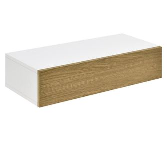 [en.casa] falipolc fiókkal fali éjjeliszekrény 50x24x12cm fehér/fa színben