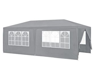 [casa.pro] kerti pavilon fémvázas összecsukható 600x300x255 cm sötétszürke