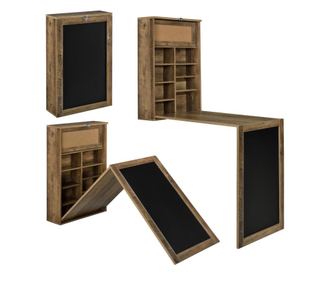 [en.casa] lehajtható asztal táblával íróasztal 80 x 50 x 18,5 cm konyhai asztal öszecsukható helytakarékos, natúr fa, mdf