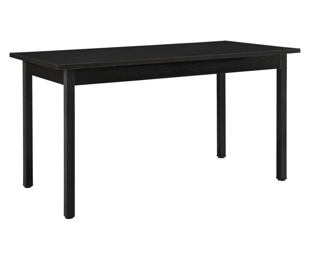  [en.casa] Étkezőasztal leverkusen 6 személyes design konyhai asztal 140 x 60 cm fekete