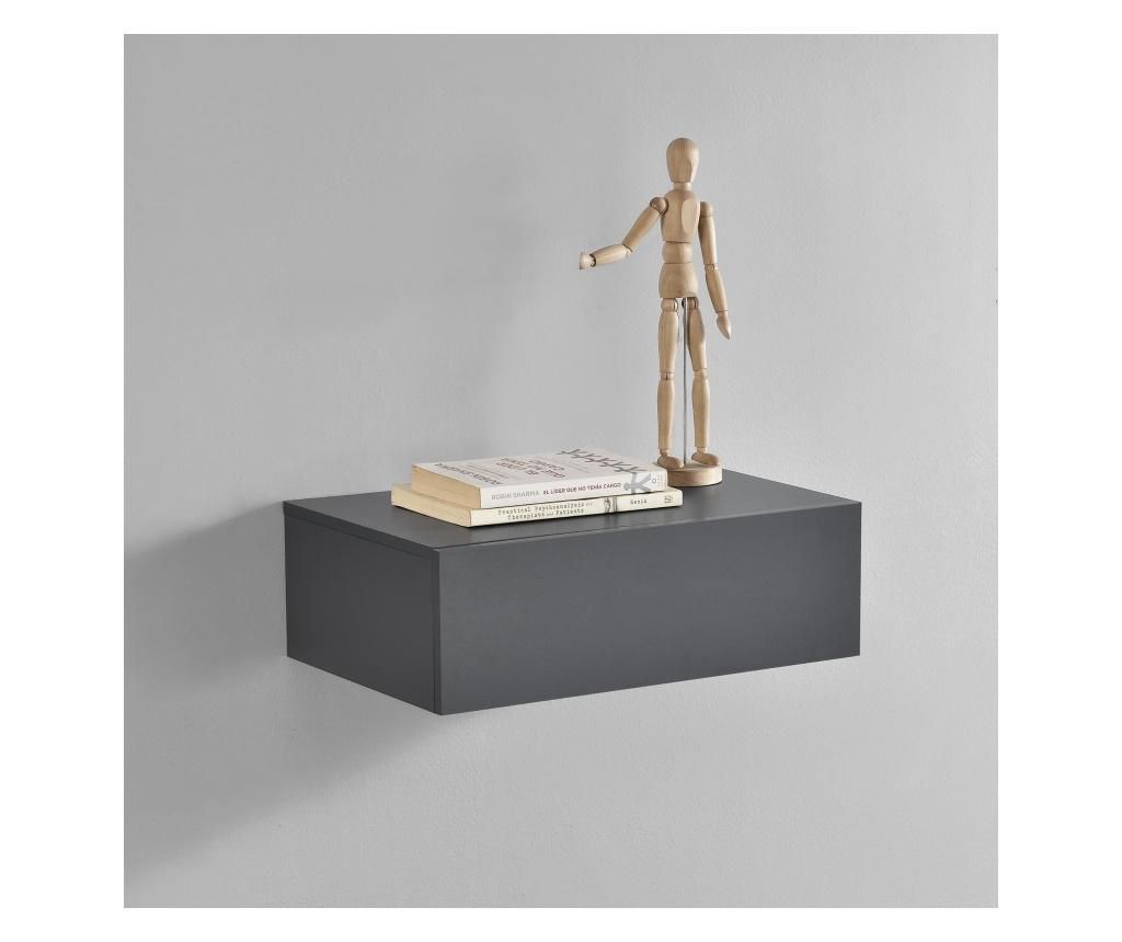 Comoda Model 2, Mdf, 46 X 30 X 15 Cm, Cu 1 Sertar - Gri Inchis 