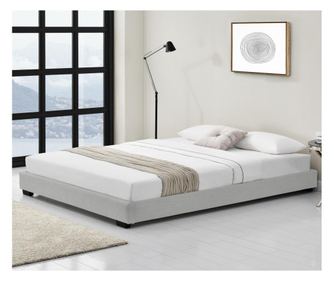 Kárpitozott ágy műbőr ágy ágykeret ágyráccsal 180x200 cm fehér corium