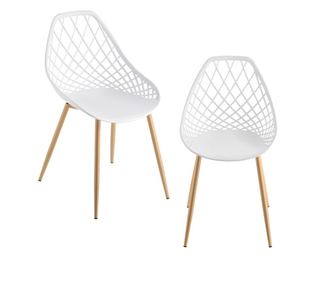 Set 2 Bucati Scaune Design Felicia, 83 X 48 X 58 Cm, Plastic/metal, Alb
