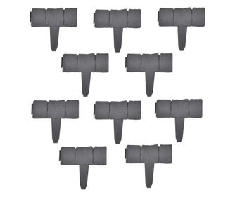 Bordura Decorativa Gradina Palisada Efect Piatra, 23 X 25,5 X 2 Cm, 20 Bucati, Lungime Totala 500 Cm, Plastic, Gri Inchis