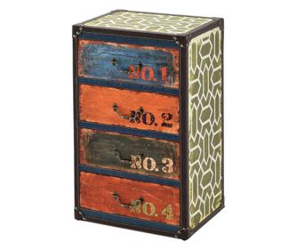 Comoda Goslar, 66 X 40 X 30 Cm, Mdf/imitatie Piele, Multicolor, Cu 4 Sertare