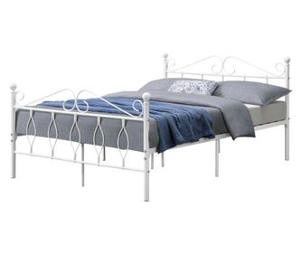 Pat Rama Metalica Apolda W140, 208,5 X 144,5 X 95,5 Cm, Otel Sinterizat, 300 Kg, Alb Mat, Single, Fara Saltea