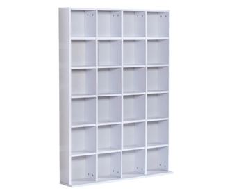 Homcom Fa könyvespolc 24 rekesszel, fehér, 130,5x89x20cm