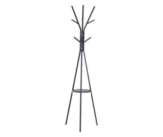 Homcom Cuier Pom Cuier In Metal Si Lemn Negru 45x45x180cm