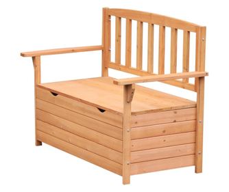 Outsunny Bancuta De Gradina 2 Locuri Cu Compartiment Recipient In Lemn, 112x58x84 Cm