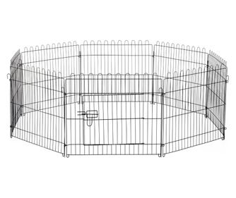 PawHut Țarc pentru Animale Pisici Câini Pui Cușcă din Oțel Φ158 x 61cm Negru